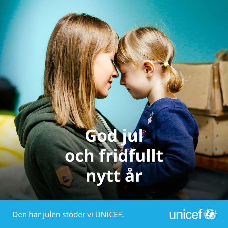 Juldonation till Unicef.